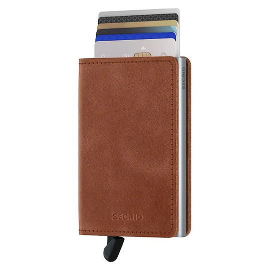 Secrid Slimwallet Compact RFID Wallet - Vintage Cognac-Silver