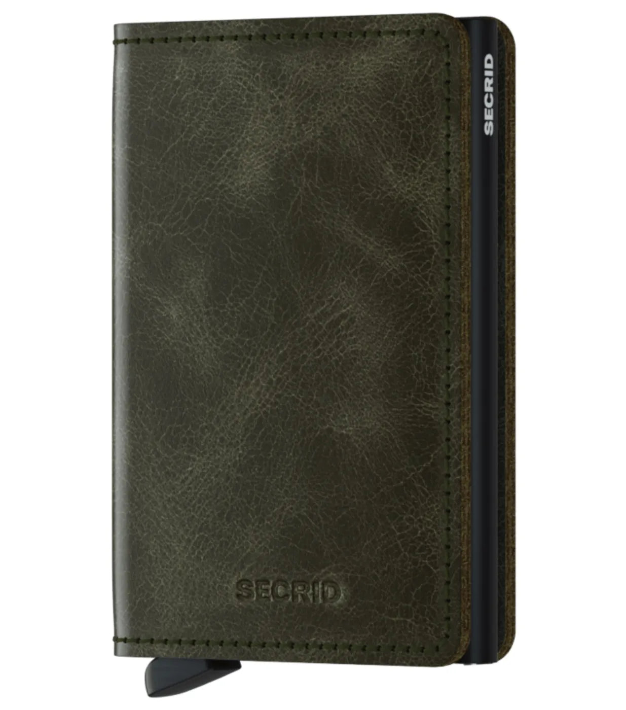 Secrid Slimwallet Compact RFID Wallet - Vintage Leather - Olive Black