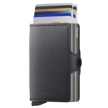 Secrid Twinwallet Compact RFID Wallet - Black (Mirum Plant-Based)