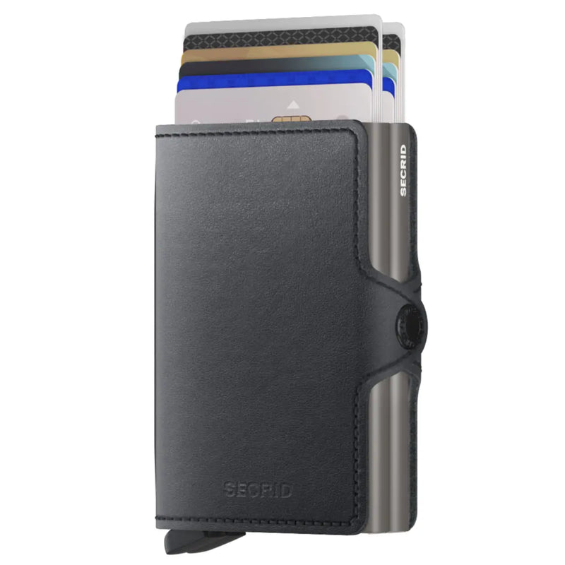 Secrid Twinwallet Compact RFID Wallet - Black (Mirum Plant-Based)