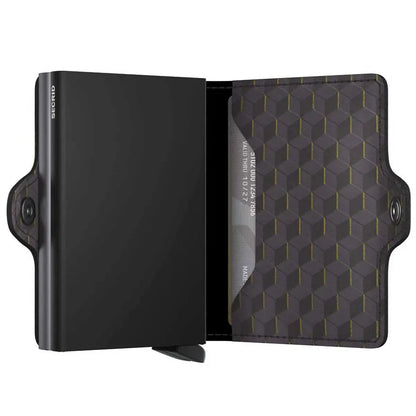 Secrid Twinwallet Compact RFID Wallet - Optical Grey-Yellow