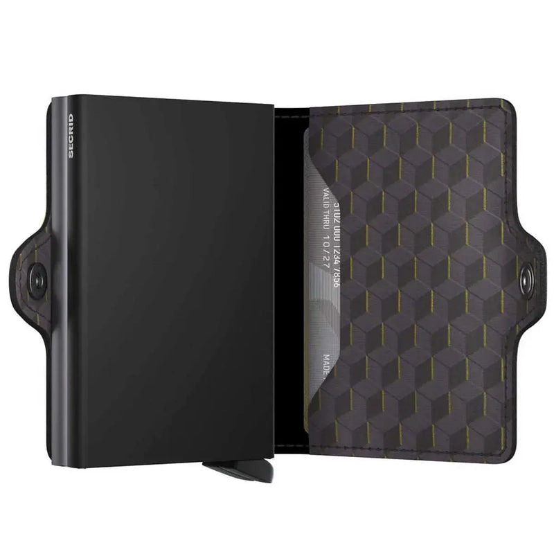 Secrid Twinwallet Compact RFID Wallet - Optical Grey-Yellow