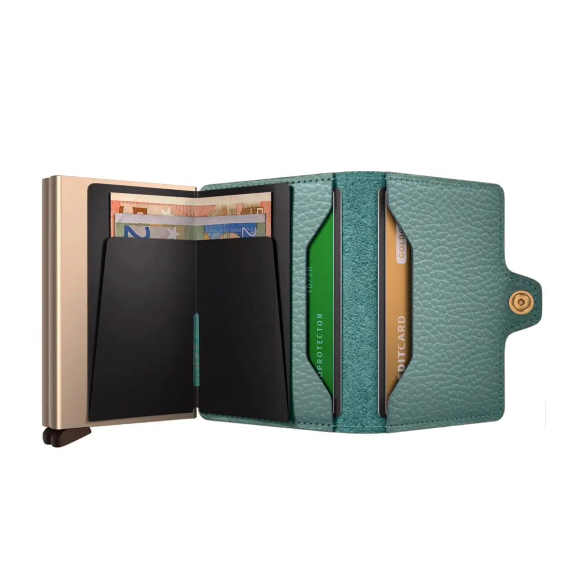 Includes interior pockets for holding 4 extra cards, notes, receipts, business cards