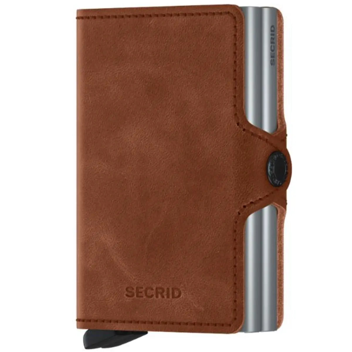 Secrid Twinwallet Compact RFID Wallet - Vintage Cognac-Silver