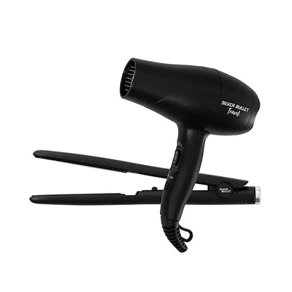 Silver Bullet Luxe Travel Set - Hair Dryer and Straightener - Black