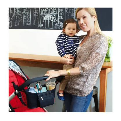 Fits on both stroller bars and stroller handles