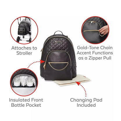 Skip Hop Linx Quilted Nappy Backpack - Black