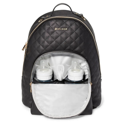 Insulated front zip compartment for bottles and snacks