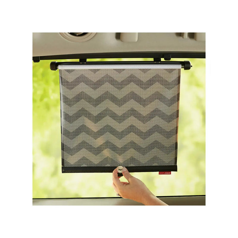 Two ways to attach: clip to window glass or suction on Quick-retract button easily rolls up shade when not in use