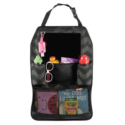 Clear pocket fits tablets horizontally up to 6.75 inches high