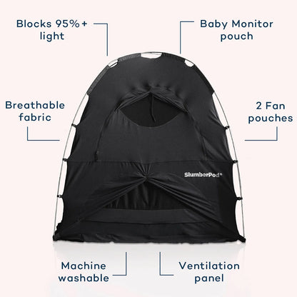 SlumberPod Portable Baby and Toddler Privacy Sleep Pod - Black