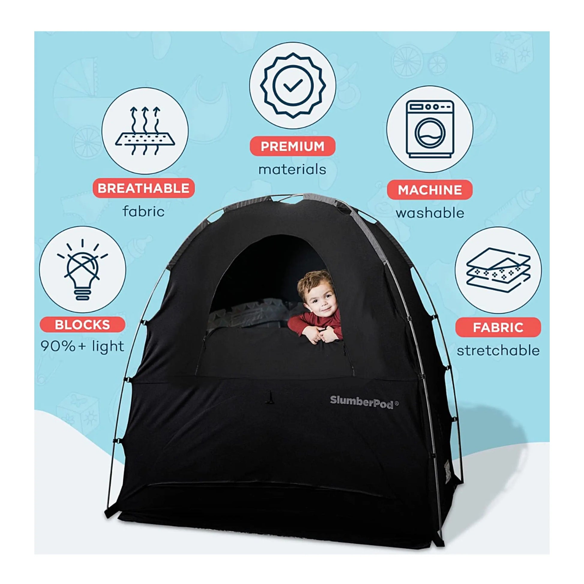 SlumberPod Baby Privacy Sleep Pod 3.0 - Black / Grey