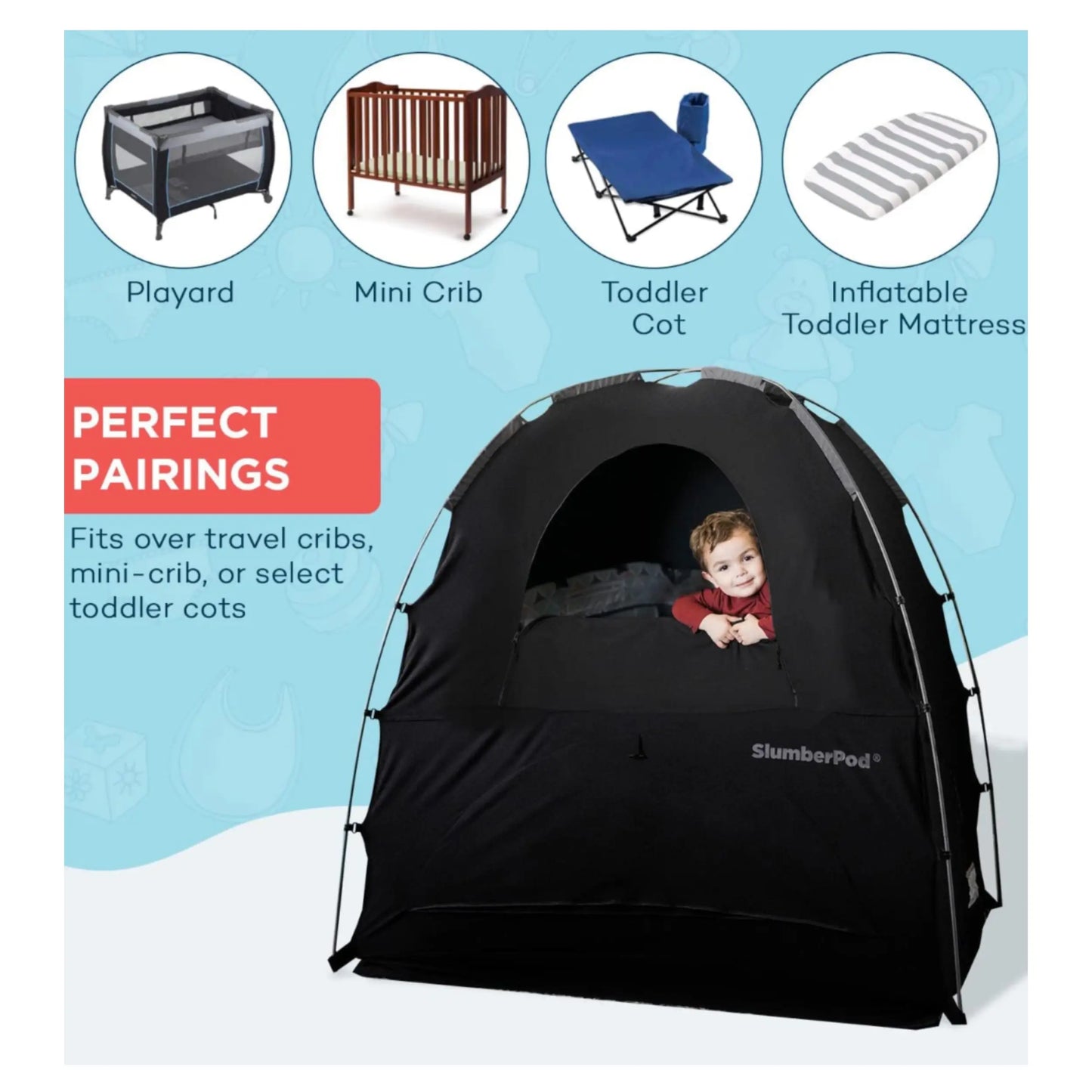 SlumberPod Baby Privacy Sleep Pod 3.0 - Black / Grey