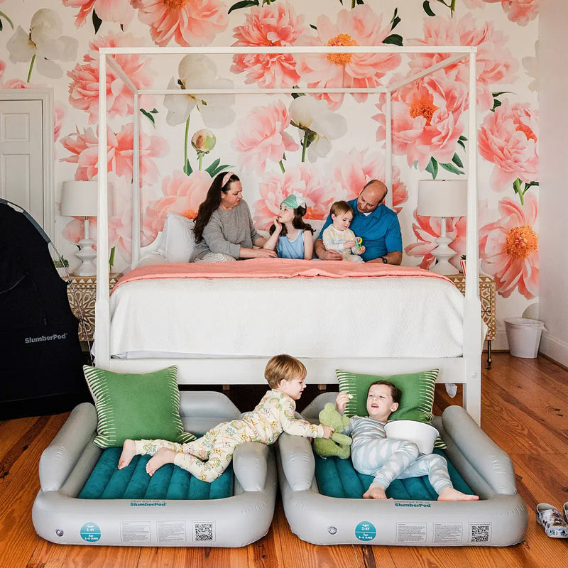 SlumberPod SlumberTot Inflatable Toddler Bed - Grey/Teal