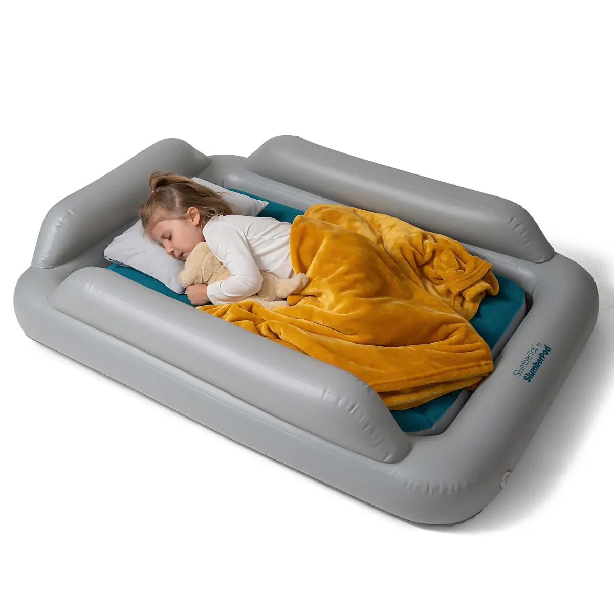 SlumberPod SlumberTot Inflatable Toddler Bed - Grey/Teal