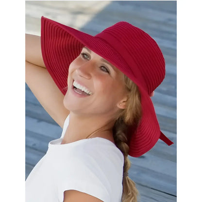 Accent ribbon tie adjusts size for a dependable fit