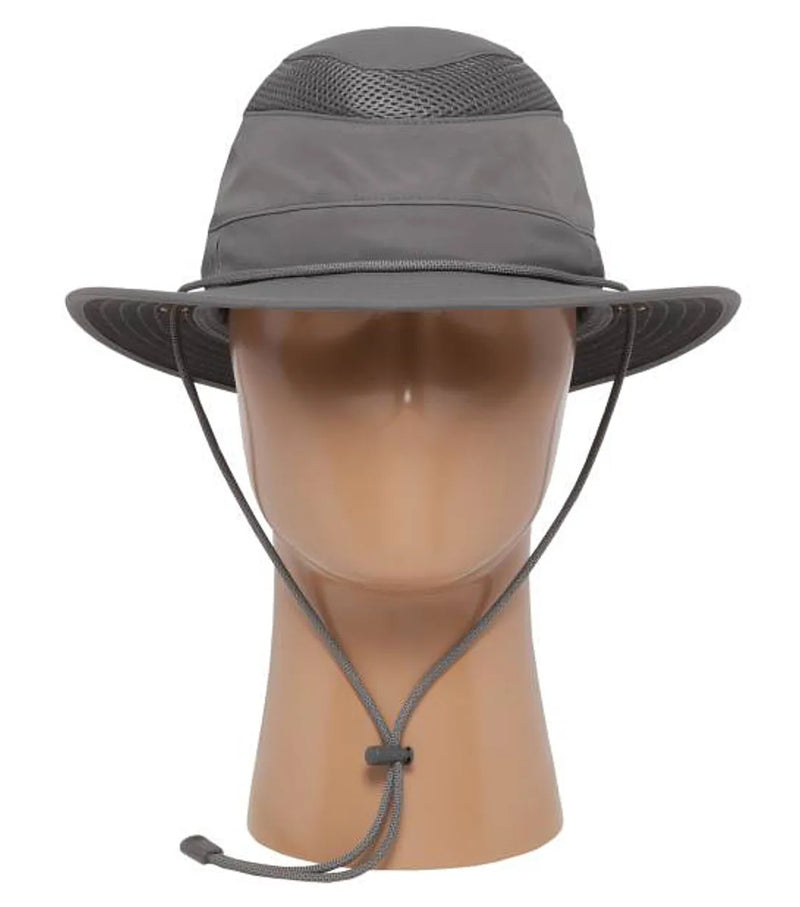 Dark under brim reduces glare