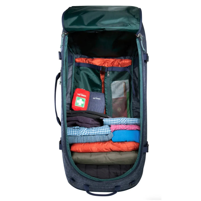 Tatonka 105L Duffle Roller - Foldable Wheeled Duffle Bag - Navy Blue