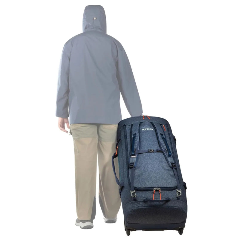 Tatonka 105L Duffle Roller - Foldable Wheeled Duffle Bag - Navy Blue
