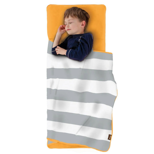 The Shrunks - Zipaire Toddler Siesta Self Inflating Travel Pad / Nap Bed and Blanket - Orange