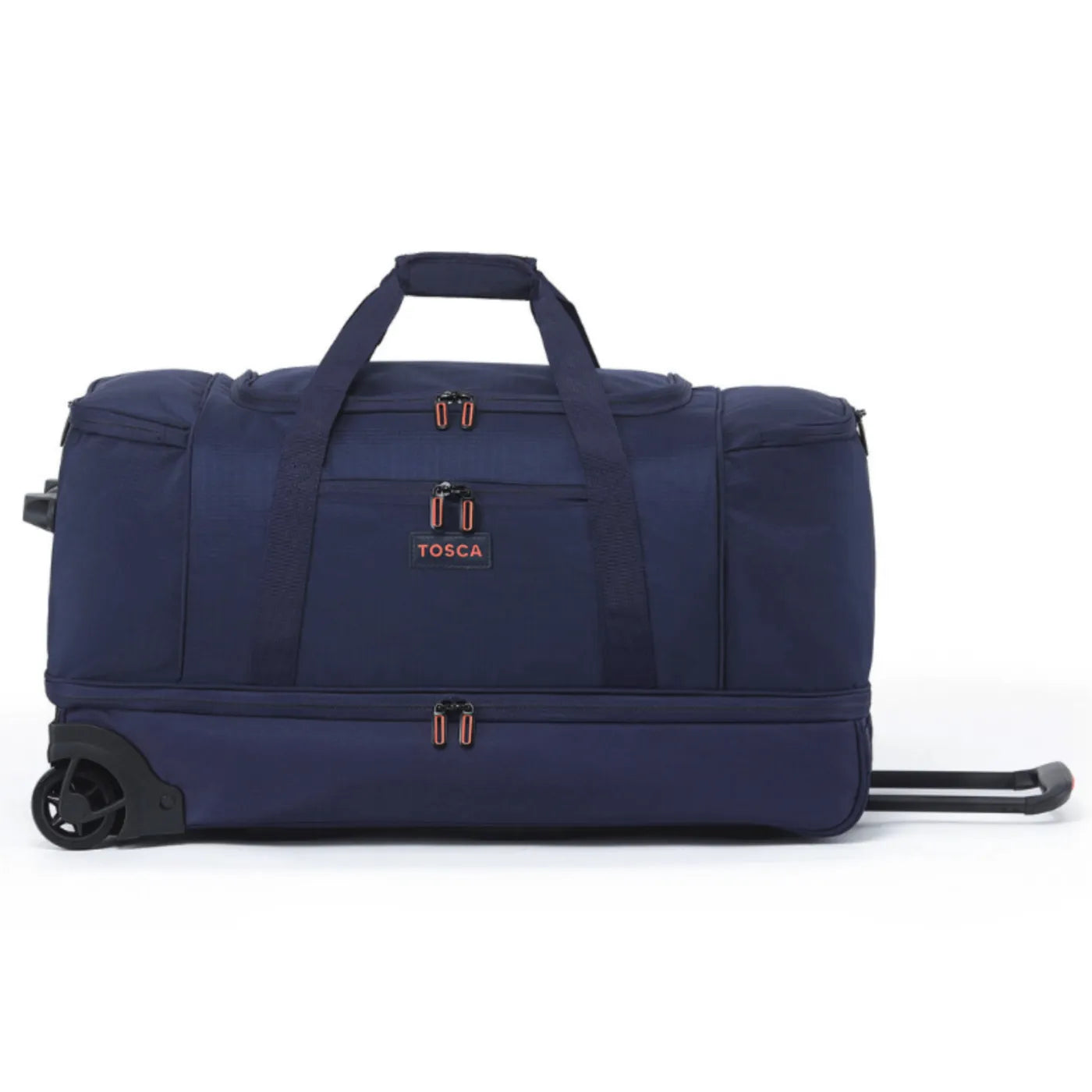Tosca 70 cm Split Compartment Wheeled Duffle Bag - Navy / Orange