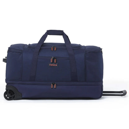 Tosca 70 cm Split Compartment Wheeled Duffle Bag - Navy / Orange