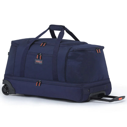 Tosca 70 cm Split Compartment Wheeled Duffle Bag - Navy / Orange