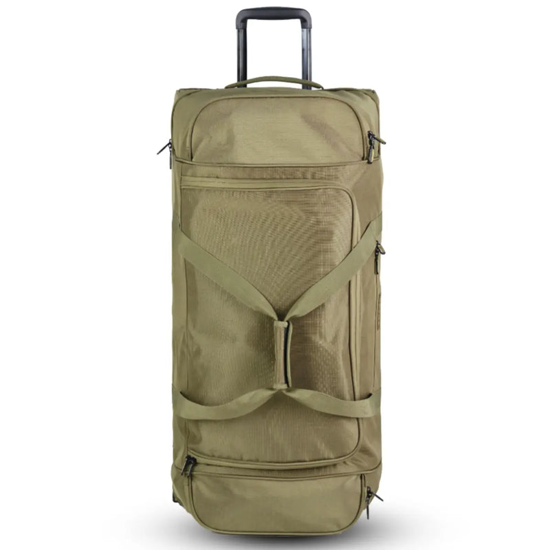 Double carry handles and push button, retractable handle