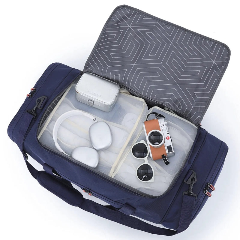 Tosca 85 cm Split Compartment Wheeled Duffle Bag - Navy / Orange
