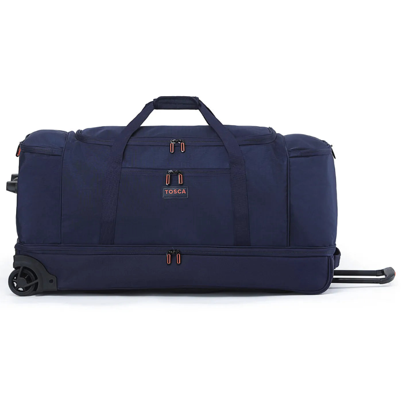 Tosca 85 cm Split Compartment Wheeled Duffle Bag - Navy / Orange