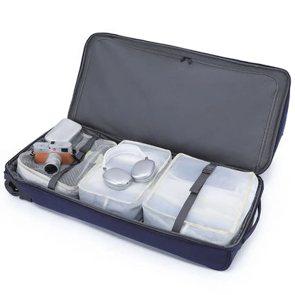 Tosca 85 cm Split Compartment Wheeled Duffle Bag - Navy / Orange