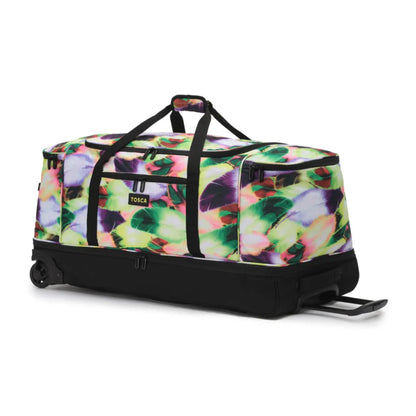 Double carry handles and push button, retractable handle