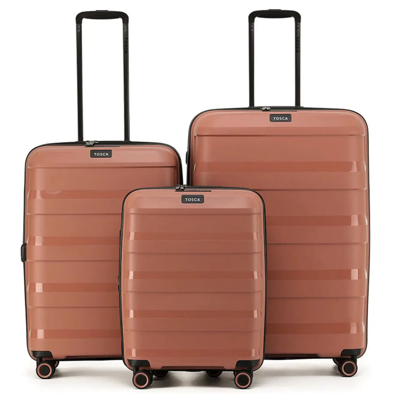 Tosca Comet 4-Wheel Expandable Suitcase Set of 3 - Mocha (Small, Medium and Large)