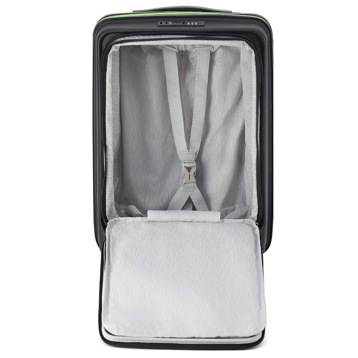 Tosca Cruiser 53 cm Front Opening 4-Wheel Carry-on Suitcase - Black / Lime