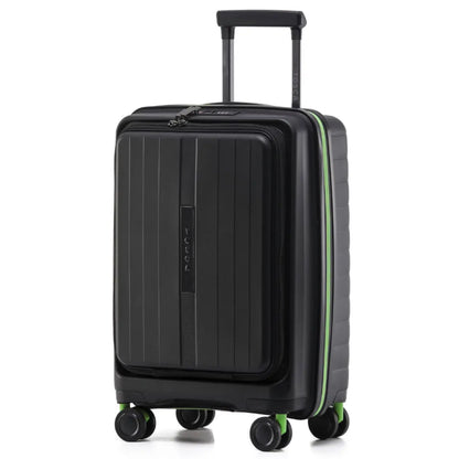 Tosca Cruiser 53 cm 4-Wheel Front Opening Carry-on Suitcase - Black / Lime