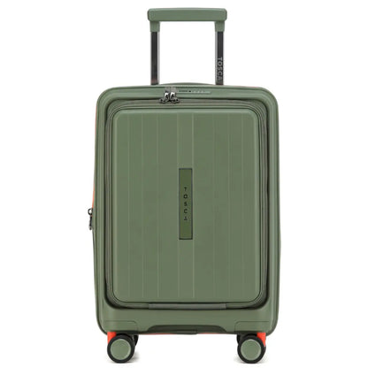 Tosca Cruiser 53 cm Front Opening 4-Wheel Carry-on Suitcase - Khaki / Orange
