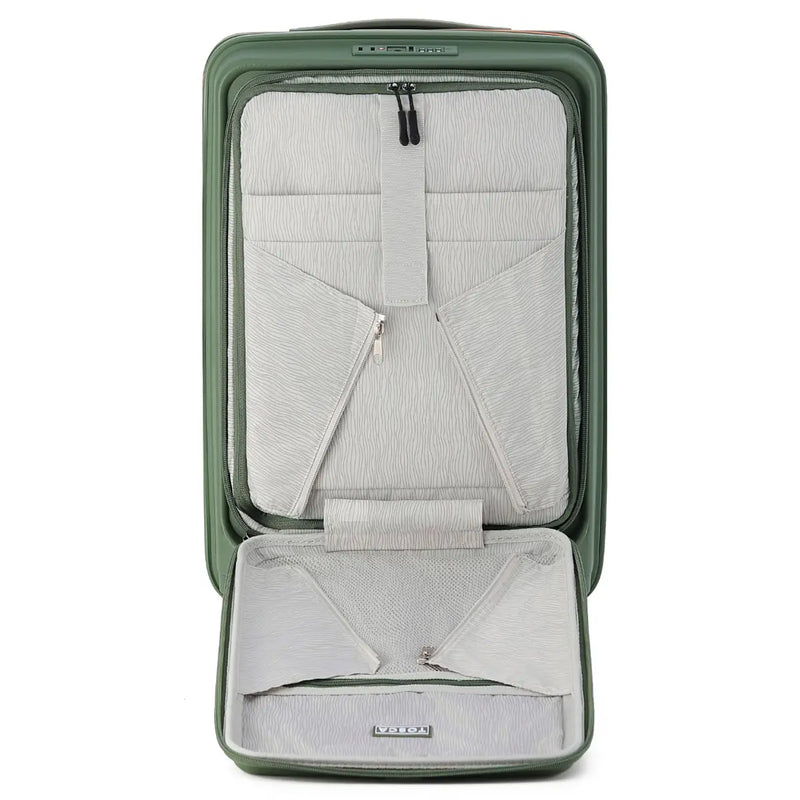 Tosca Cruiser 53 cm Front Opening 4-Wheel Carry-on Suitcase - Khaki / Orange