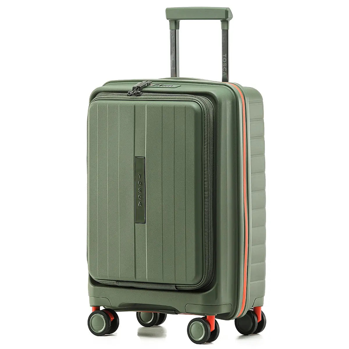Tosca Cruiser 53 cm Front Opening 4-Wheel Carry-on Suitcase - Khaki / Orange