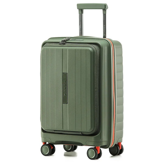 Tosca Cruiser 53 cm Front Opening 4-Wheel Carry-on Suitcase - Khaki / Orange