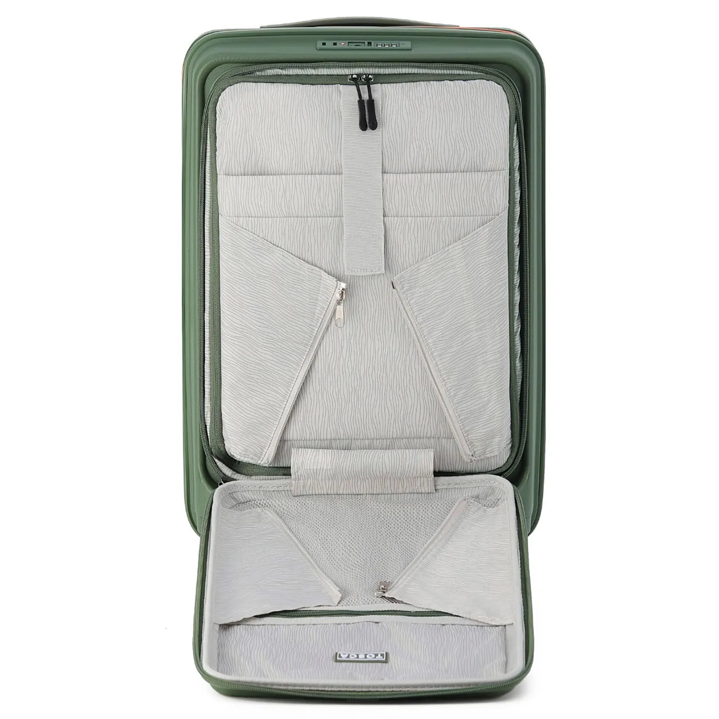 Tosca Cruiser 53 cm Front Opening 4-Wheel Carry-on Suitcase - Khaki / Orange