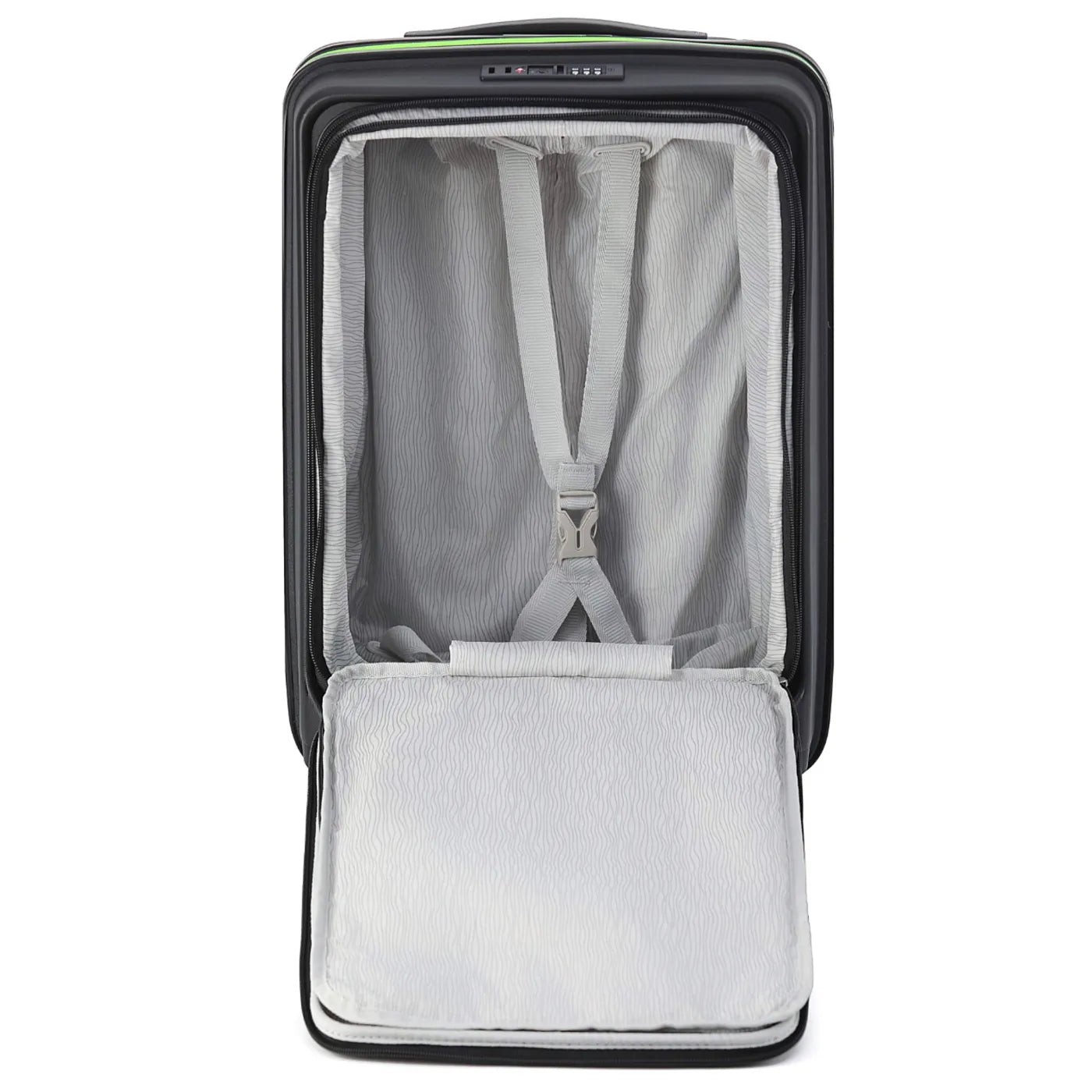 Tosca Cruiser 53 cm Front Opening 4-Wheel Carry-on Suitcase - Black / Lime