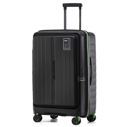 Tosca Cruiser 67 cm Front Opening 4-Wheel Expandable Suitcase - Black / Lime
