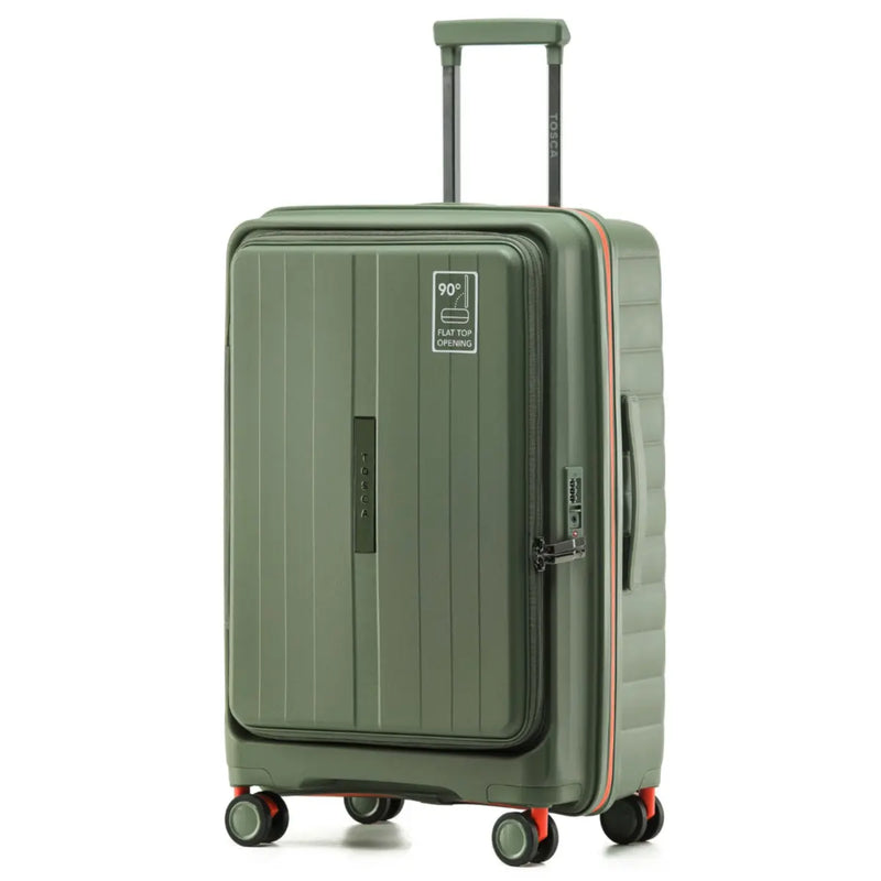 Tosca Cruiser 67 cm Front Opening 4-Wheel Expandable Suitcase - Khaki / Orange