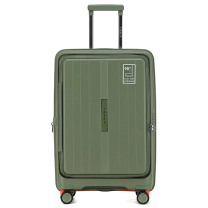 Tosca Cruiser 67 cm Front Opening 4-Wheel Expandable Suitcase - Khaki / Orange