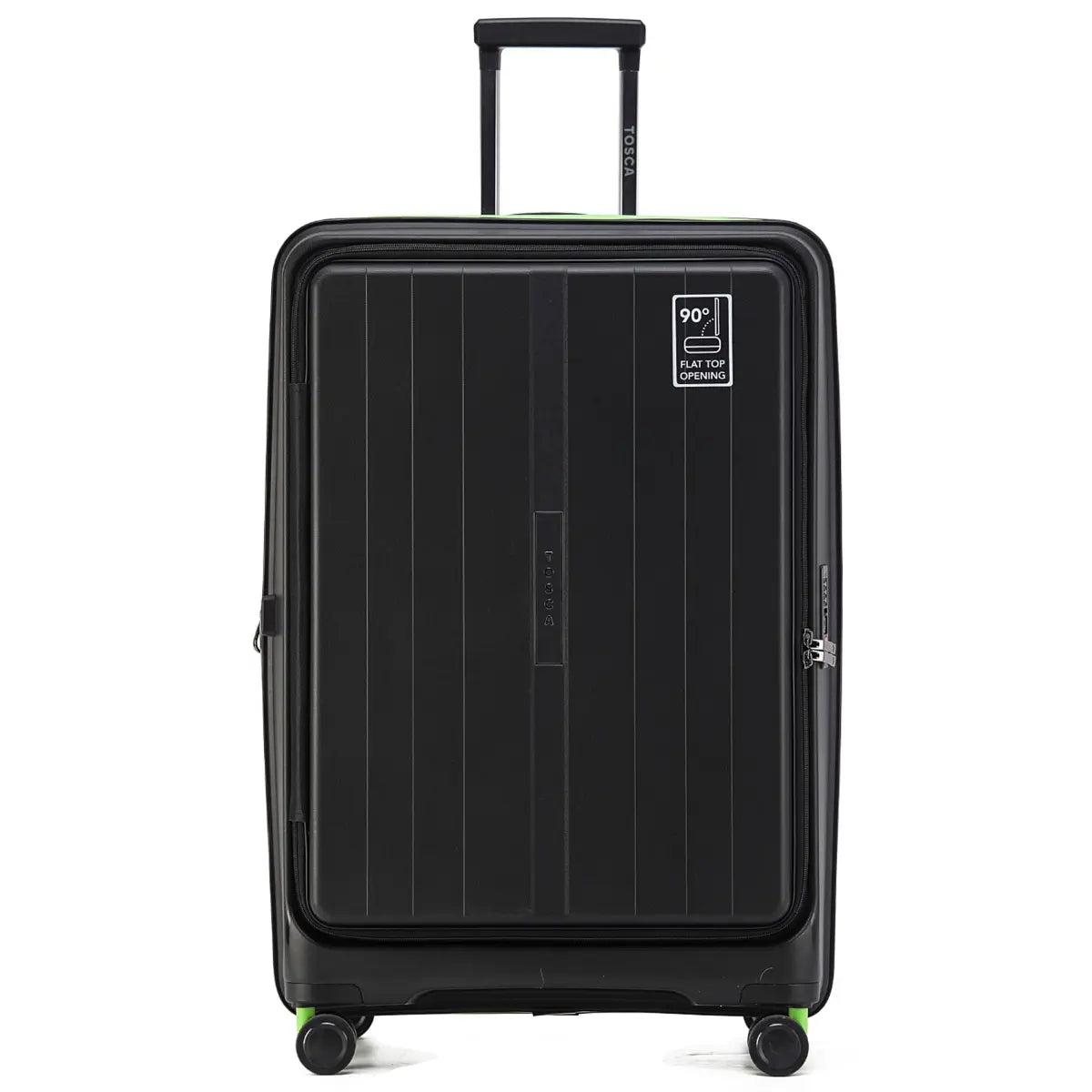 Tosca Cruiser 77 cm Front Opening 4-Wheel Expandable Suitcase - Black / Lime