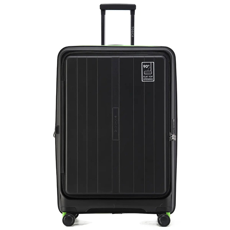 Tosca Cruiser 77 cm Front Opening 4-Wheel Expandable Suitcase - Black / Lime