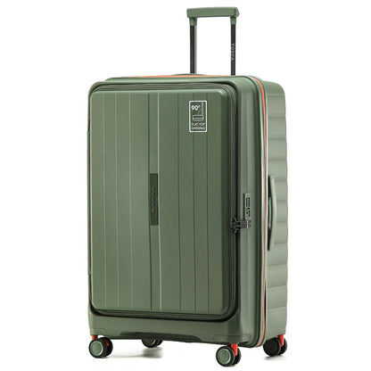 Tosca Cruiser 77 cm Front Opening 4-Wheel Expandable Suitcase - Khaki / Orange