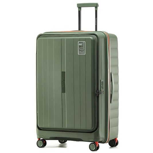 Tosca Cruiser 77 cm Front Opening 4-Wheel Expandable Suitcase - Khaki / Orange