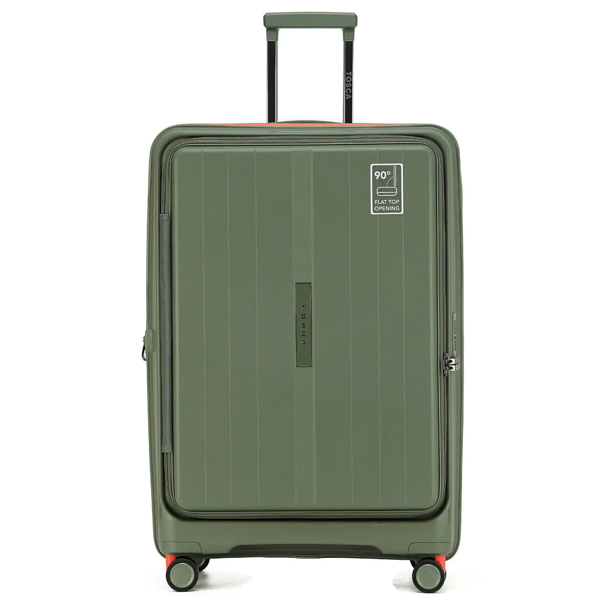 Tosca Cruiser 77 cm Front Opening 4-Wheel Expandable Suitcase - Khaki / Orange