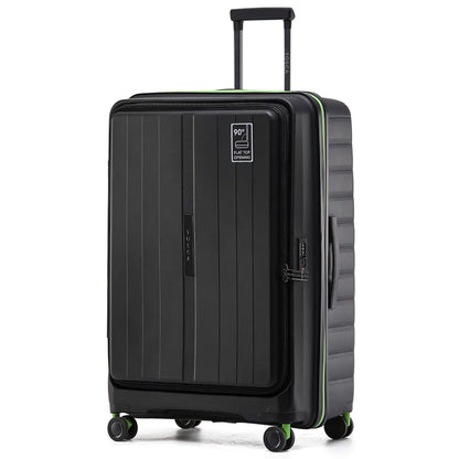 Tosca Cruiser Front Opening 4-Wheel Expandable Suitcase Set of 3 - Black / Lime (Small Medium and Large)